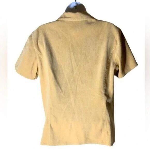 Vintage Talbots Petite Tops Shirt Women's Size Small Stretch Button Front Beige - Picture 2 of 7